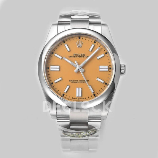 Replica Rolex Oyster Perpetual 41mm Orange Dial 124300 |  Declock.