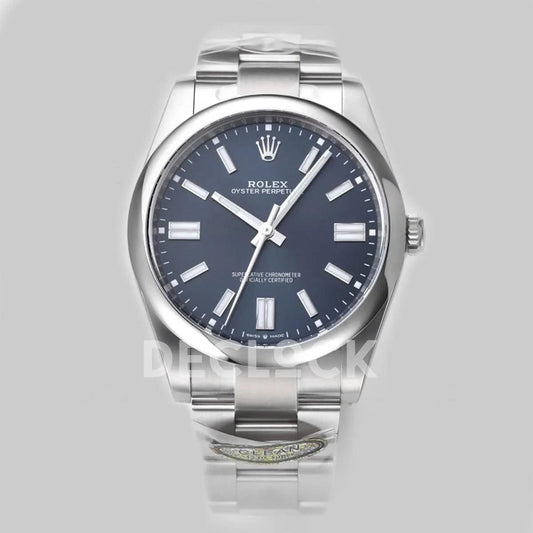 Replica Rolex Oyster Perpetual 41mm Turquoise Bright Blue Dial 124300 |  Declock.