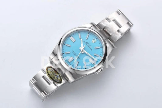 Replica Rolex Oyster Perpetual 41mm Turquoise Blue Dial 124300 |  Declock.
