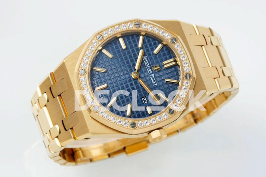 Replica Audemars Pigeut Royal Oak 33mm 67651OR YG Diamond Bezel Blue Dial | Declock.