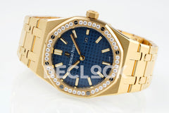Royal Oak 33mm 67651OR YG Diamond Bezel Blue Dial