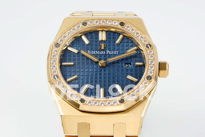 Royal Oak 33mm 67651OR YG Diamond Bezel Blue Dial