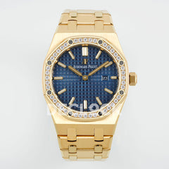 Royal Oak 33mm 67651OR YG Diamond Bezel Blue Dial