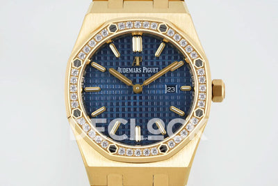 Royal Oak 33mm 67651OR YG Diamond Bezel Blue Dial
