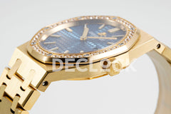 Royal Oak 33mm 67651OR YG Diamond Bezel Blue Dial