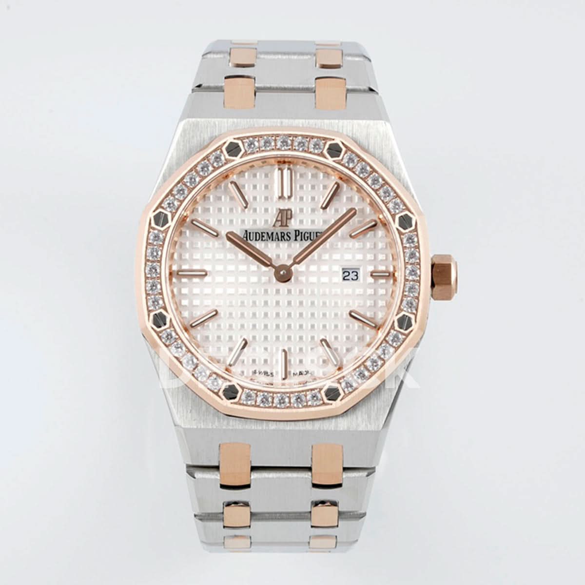 Royal Oak 33mm 67651OR SS/RG Diamond Bezel White Dial