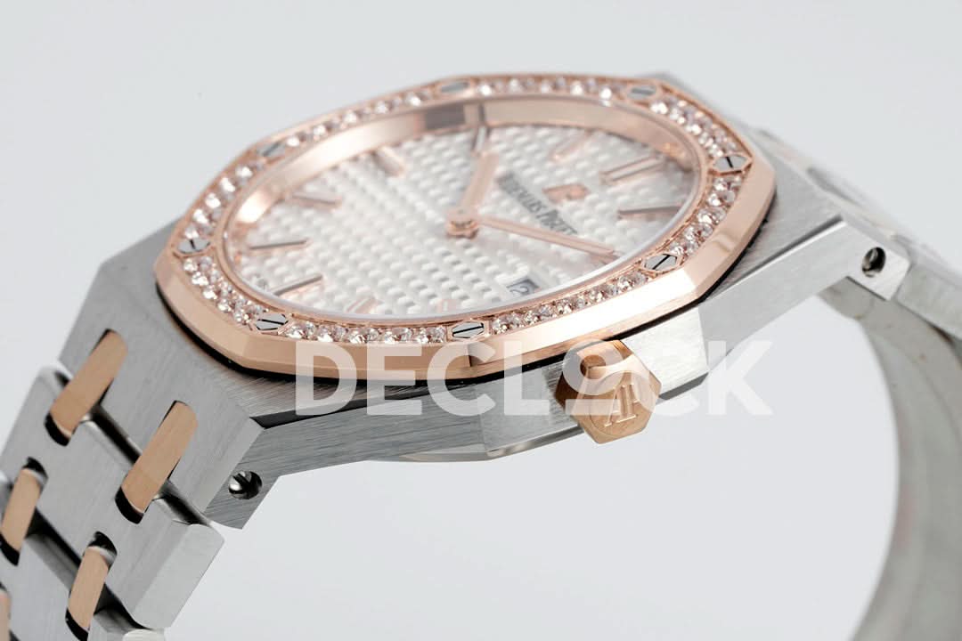 Royal Oak 33mm 67651OR SS/RG Diamond Bezel White Dial