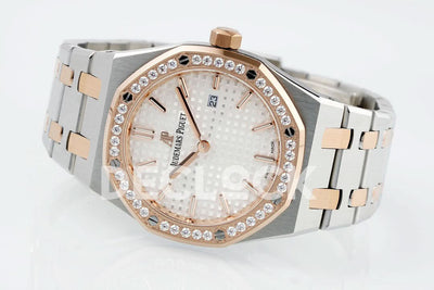 Royal Oak 33mm 67651OR SS/RG Diamond Bezel White Dial