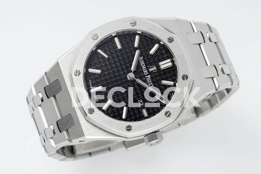 Replica Audemars Pigeut Royal Oak 33mm 67651OR SS Diamond Bezel Black Dial |  Declock.