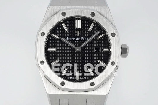 Replica Audemars Pigeut Royal Oak 33mm 67651OR SS Diamond Bezel Black Dial |  Declock.