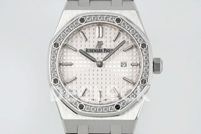 Royal Oak 33mm 67651OR SS Diamond Bezel White Dial