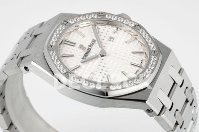 Royal Oak 33mm 67651OR SS Diamond Bezel White Dial