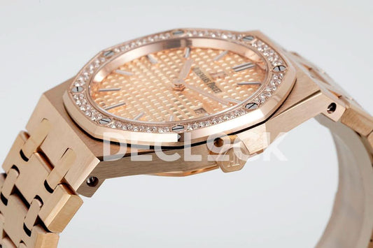 Replica Audemars Pigeut Royal Oak 33mm 67651OR RG Diamond Bezel RG Dial |  Declock.