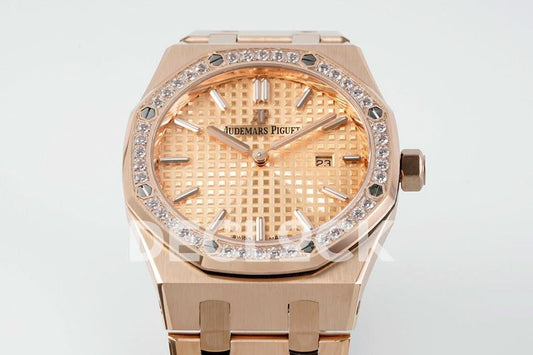 Replica Audemars Pigeut Royal Oak 33mm 67651OR RG Diamond Bezel RG Dial |  Declock.