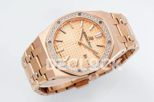Replica Audemars Pigeut Royal Oak 33mm 67651OR RG Diamond Bezel RG Dial |  Declock.