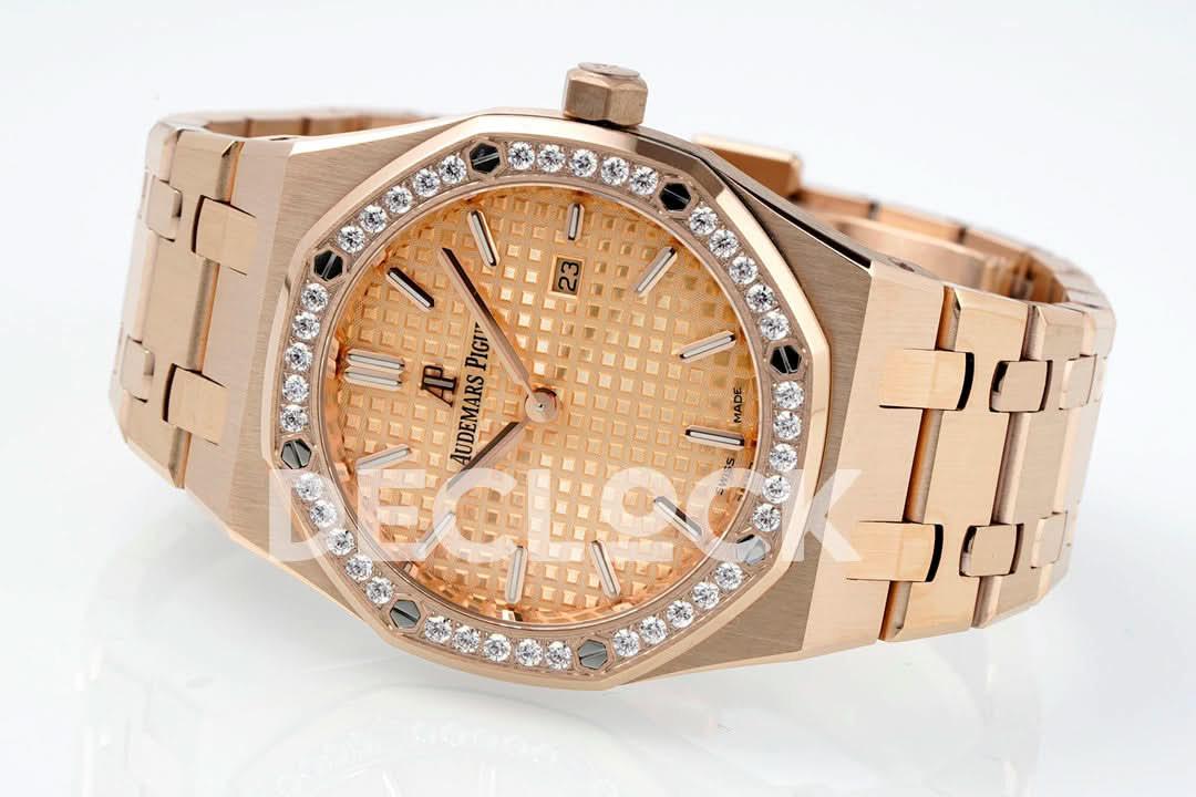 Replica Audemars Pigeut Royal Oak 33mm 67651OR RG Diamond Bezel RG Dial |  Declock.