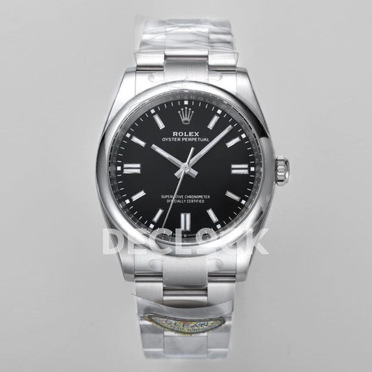 Replica Declock Oyster Perpetual 41mm Black Dial 124300 | Declock.
