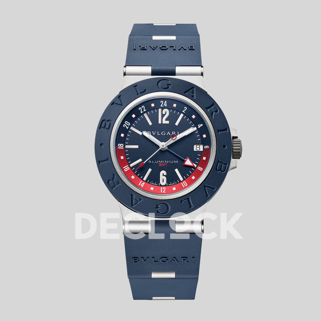 Bvlgari Aluminium 10354 Blue Dial Black Strap Replica Watch