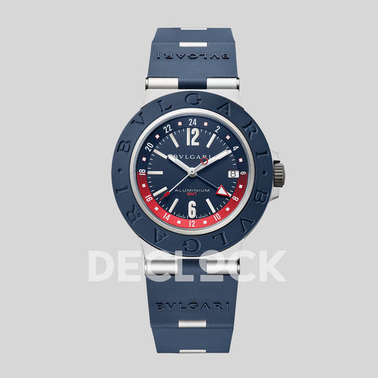 Bvlgari Aluminium 10354 Blue Dial Black Strap Replica Watch