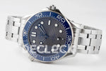 Seamaster Diver 300M SS Blue Ceramic Bezel Gray Dial on SS Bracelet