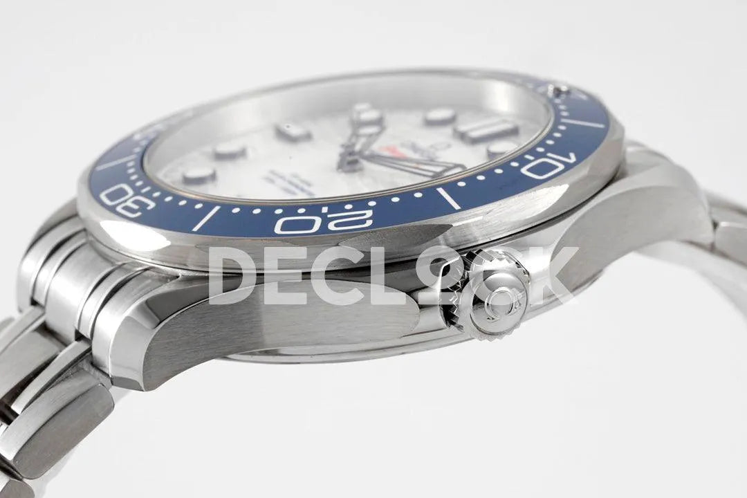 Seamaster Diver 300M SS Blue Ceramic Bezel White Dial on SS Bracelet