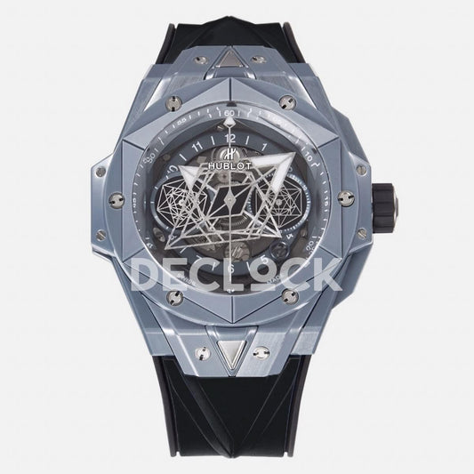 Replica Hublot Big Bang Sang Bleu II Grey Magic Black Strap |  Declock.