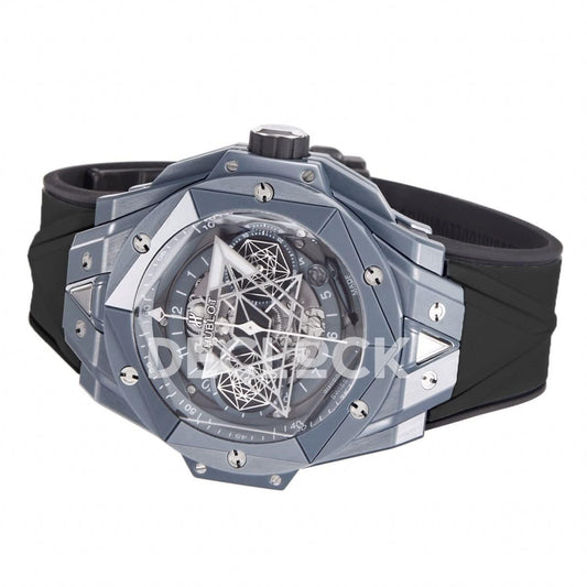 Replica Hublot Big Bang Sang Bleu II Grey Magic Black Strap |  Declock.