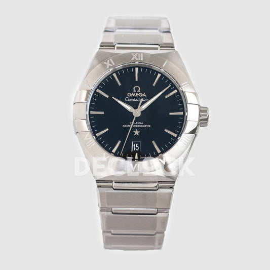 Replica Omega Constellation Co-Axial Chronometer 39mm Black Dial in Steel |  Declock.