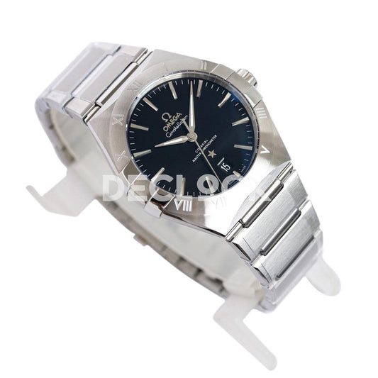 Replica Omega Constellation Co-Axial Chronometer 39mm Black Dial in Steel | Declock.