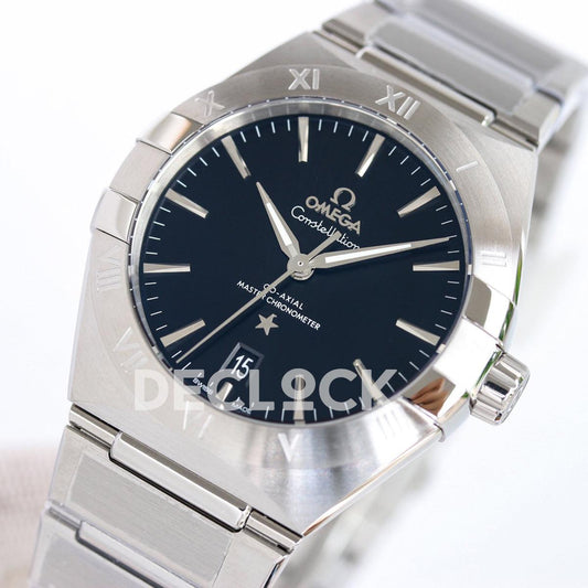 Replica Omega Constellation Co-Axial Chronometer 39mm Black Dial in Steel |  Declock.