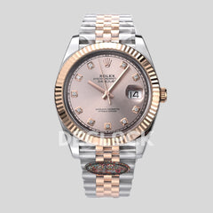 Datejust 41 126331 Pink Sundust Dial Diamond Markers in Everose/Steel on Jubilee Bracelet