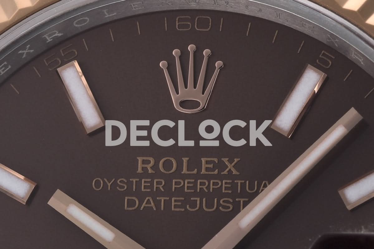 Datejust 41 126331 Chocolate Dial Stick Markers in Everose/Steel on Oyster Bracelet