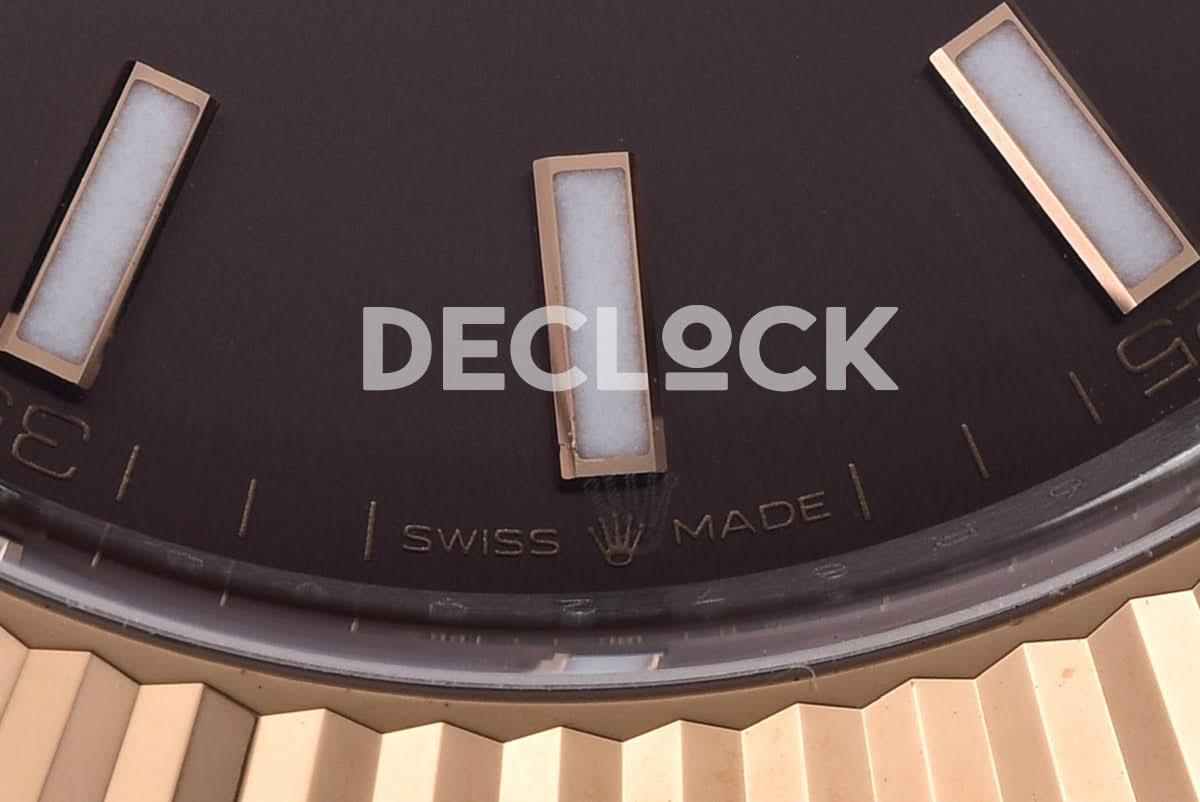 Replica Rolex Datejust 41 126331 Chocolate Dial Stick Markers in Everose/Steel on Oyster Bracelet |  Declock.