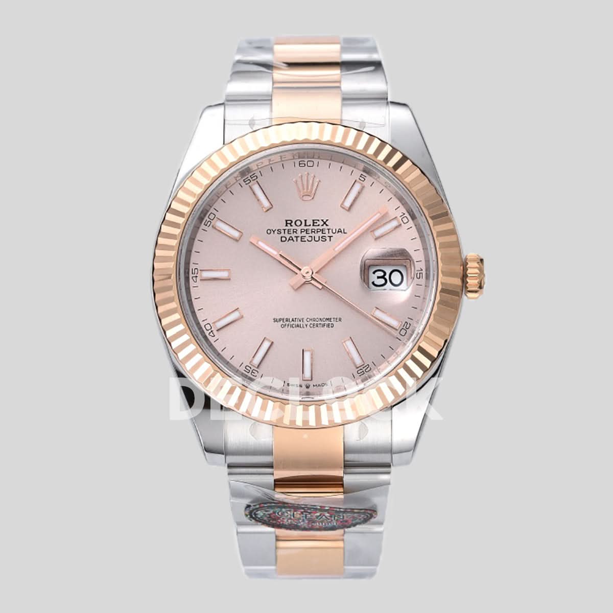 Datejust 41 126331 Pink Sundust Dial Stick Markers in Everose/Steel on Oyster Bracelet