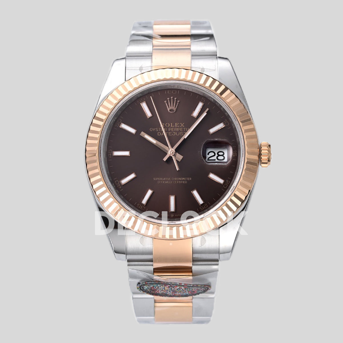 Datejust 41 126331 Chocolate Dial Stick Markers in Everose/Steel on Oyster Bracelet