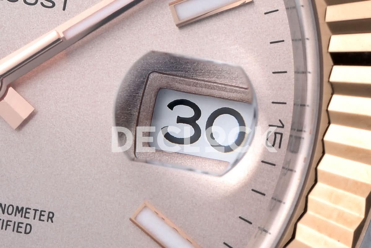 Replica Rolex Datejust 41 126331 Pink Sundust Dial Stick Markers in Everose/Steel on Oyster Bracelet |  Declock.