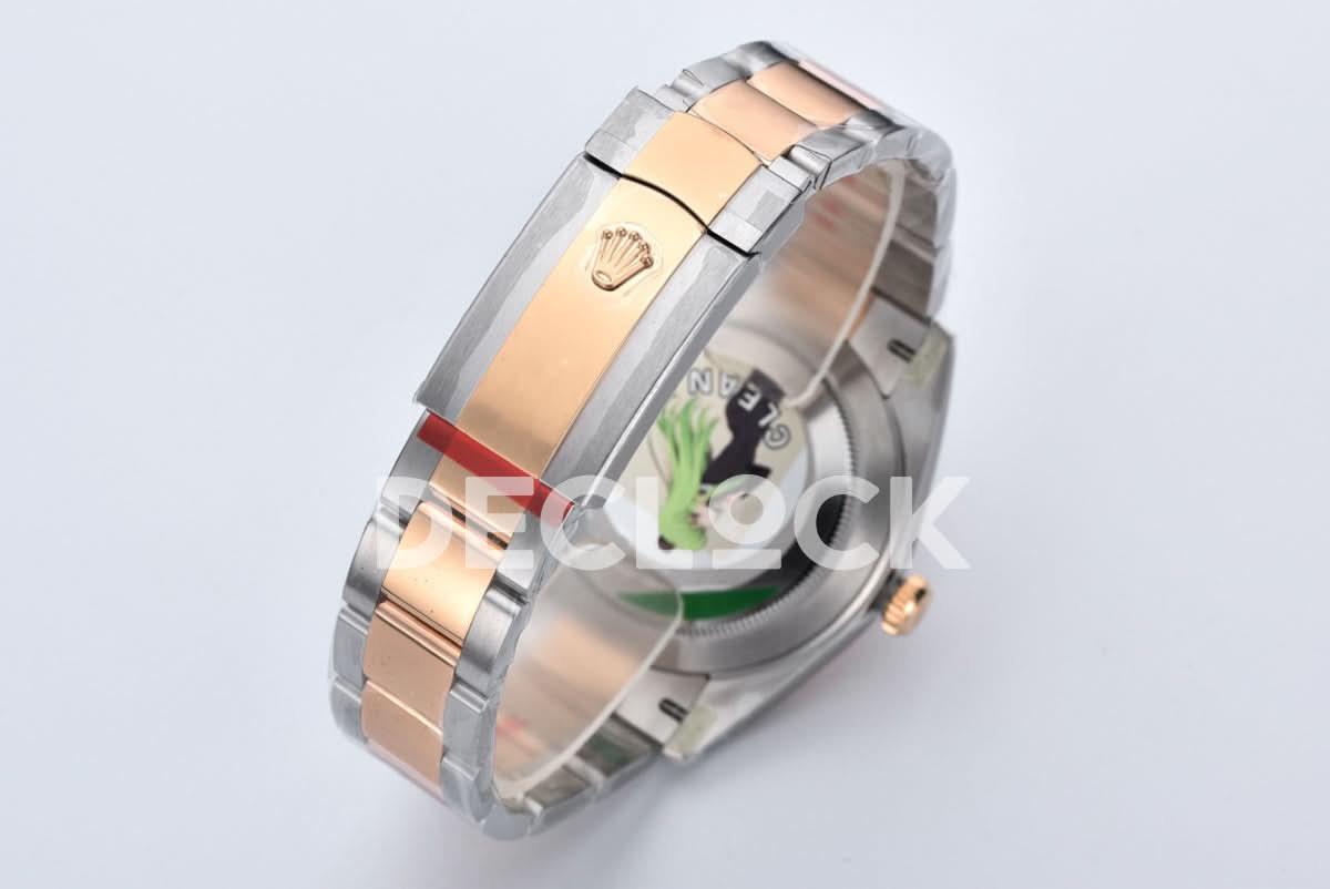 Replica Rolex Datejust 41 126331 Pink Sundust Dial Stick Markers in Everose/Steel on Oyster Bracelet |  Declock.
