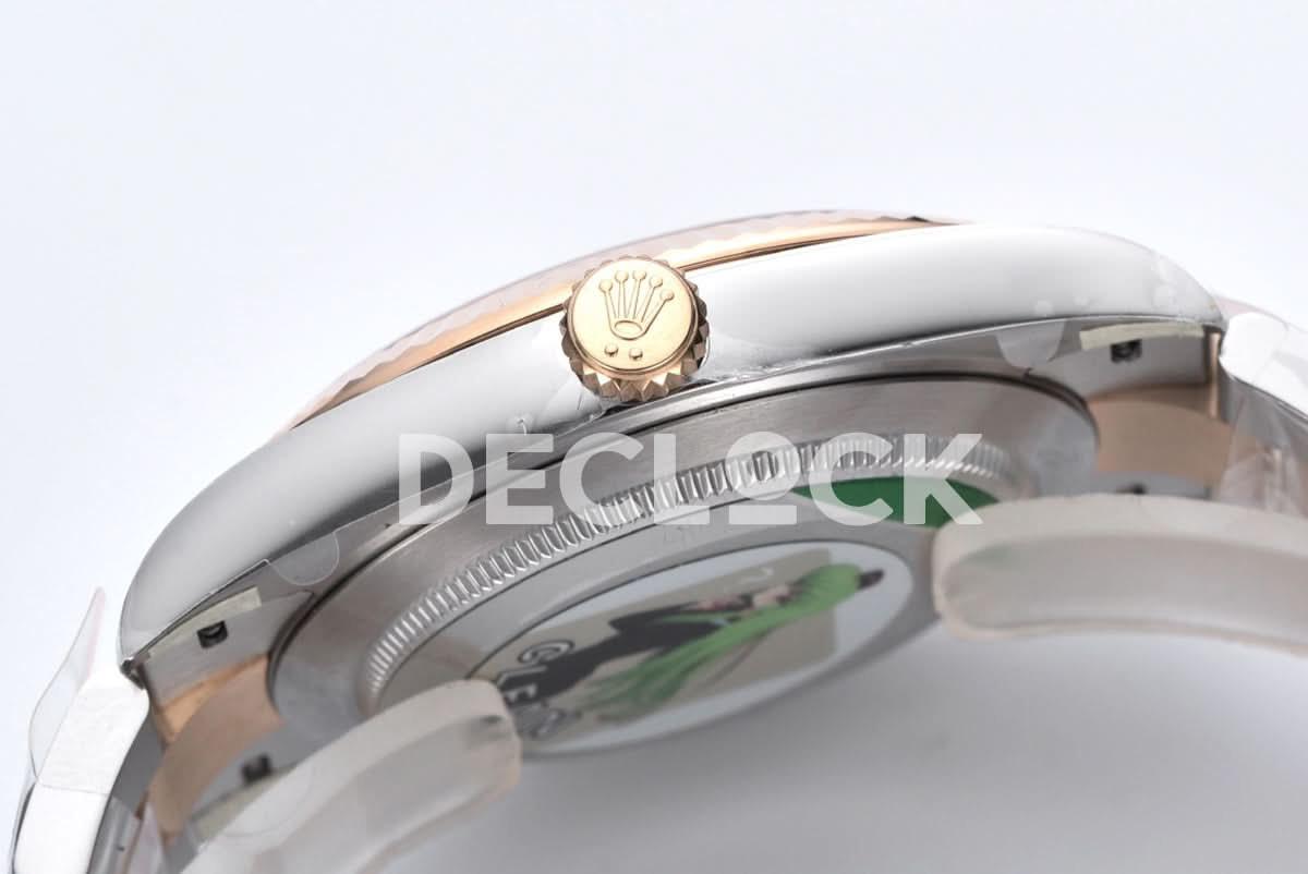Replica Rolex Datejust 41 126331 Pink Sundust Dial Stick Markers in Everose/Steel on Oyster Bracelet |  Declock.