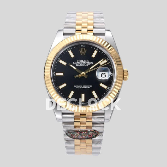 Replica Rolex DateJust 41mm 126333 Black Stick Dial on Jubilee Bracelet |  Declock.