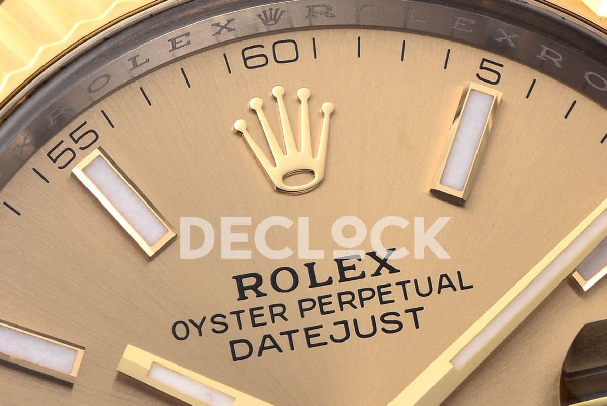 Replica Rolex Datejust 41 126333 Champagne Dial Stick Markers in Yellow/Steel on Oyster Bracelet |  Declock.
