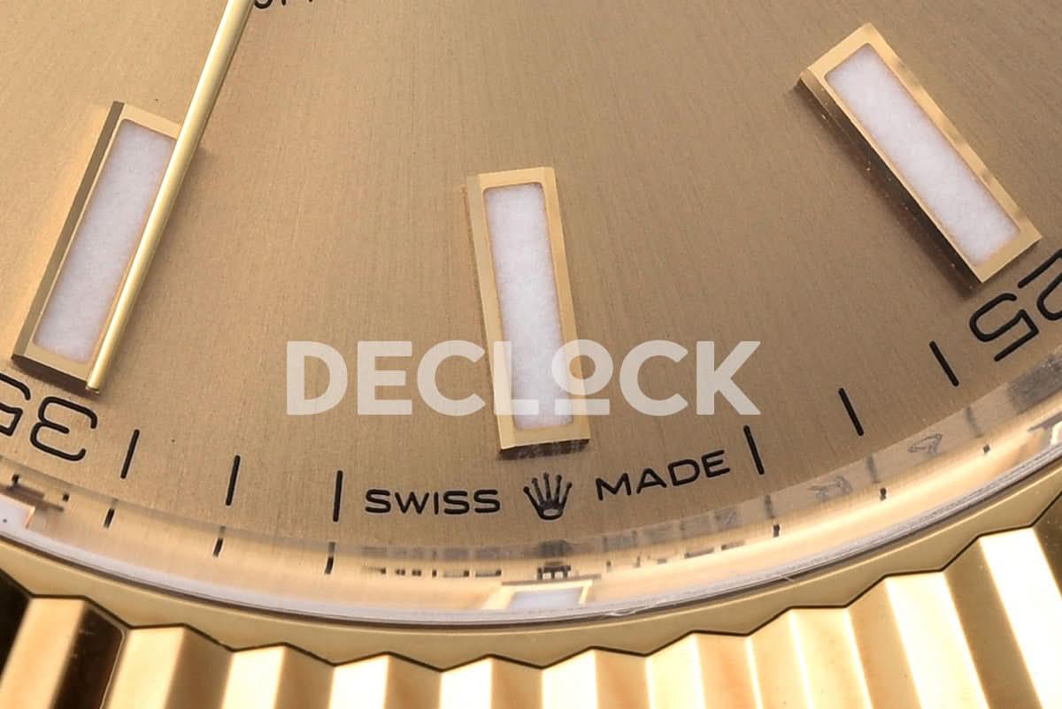 Replica Rolex Datejust 41 126333 Champagne Dial Stick Markers in Yellow/Steel on Oyster Bracelet |  Declock.