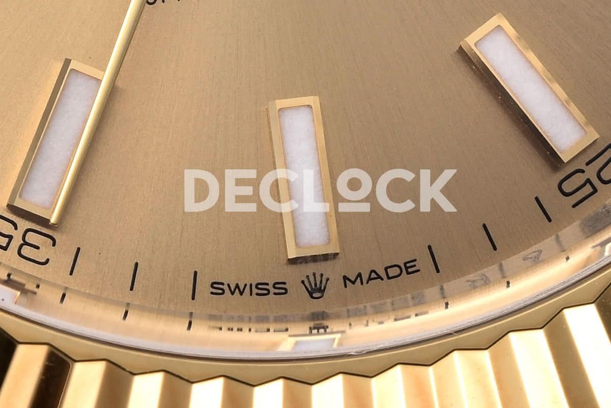 Replica Rolex Datejust 41 126333 Champagne Dial Stick Markers in Yellow/Steel on Jubilee Bracelet |  Declock.