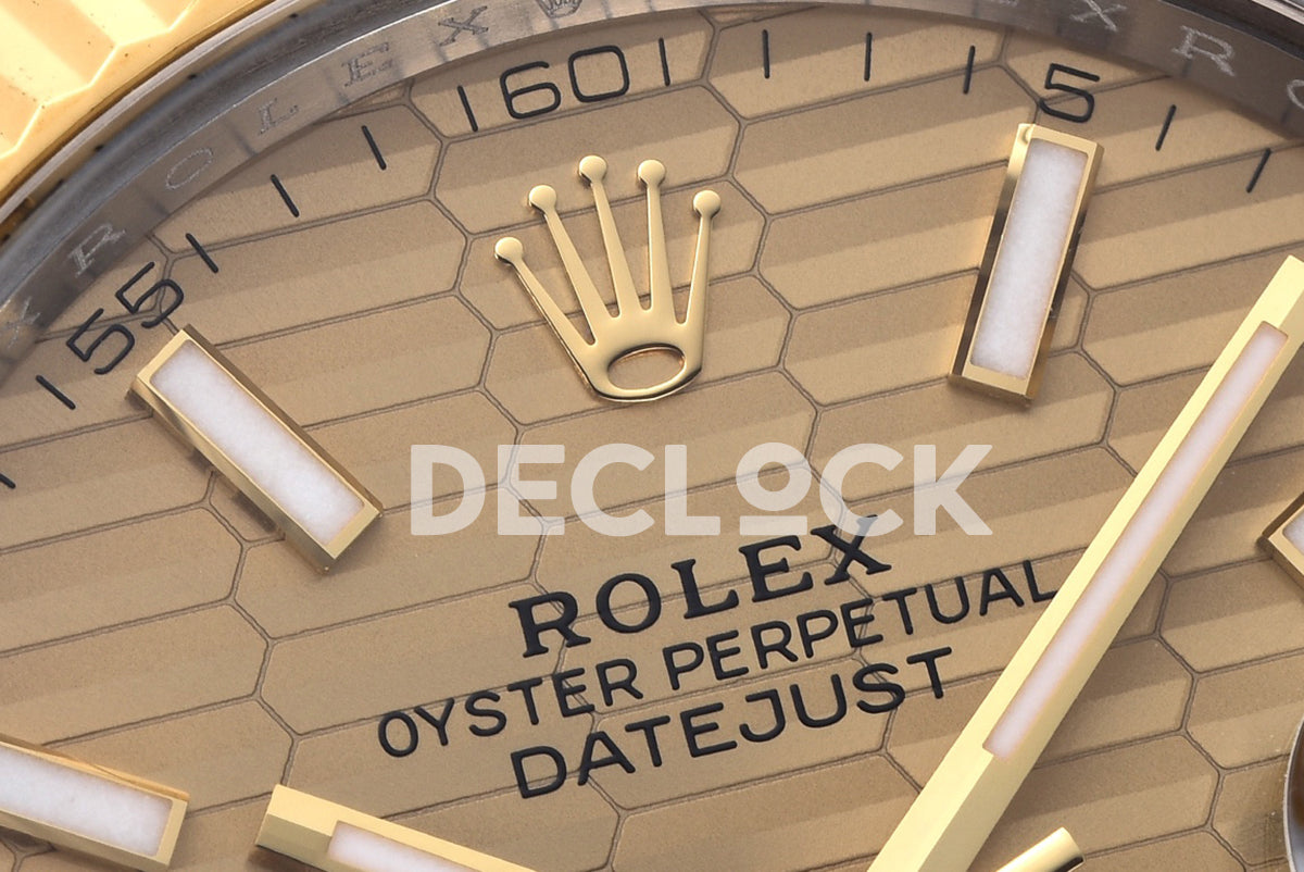 Datejust 41 126333 Champagne Motif Dial Stick Markers in Yellow/Steel on Jubilee Bracelet