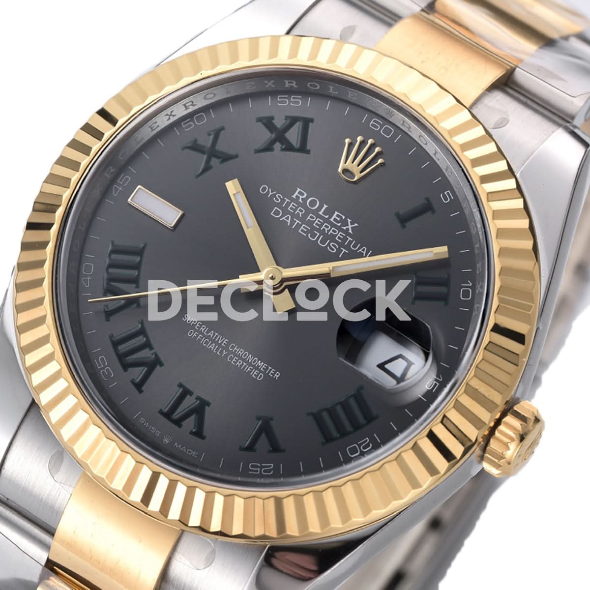 Datejust 41 126333 Slate Dial Stick Markers in Yellow/Steel on Oyster Bracelet