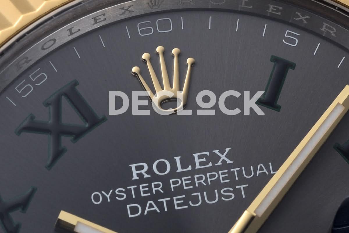 Replica Rolex Datejust 41 126333 Slate Dial Stick Markers in Yellow/Steel on Oyster Bracelet |  Declock.