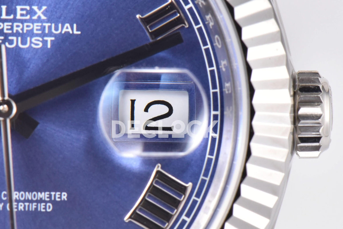 Replica Rolex Datejust 41 126334 Azzurro Blue Dial Roman Markers on Oyster Bracelet |  Declock.