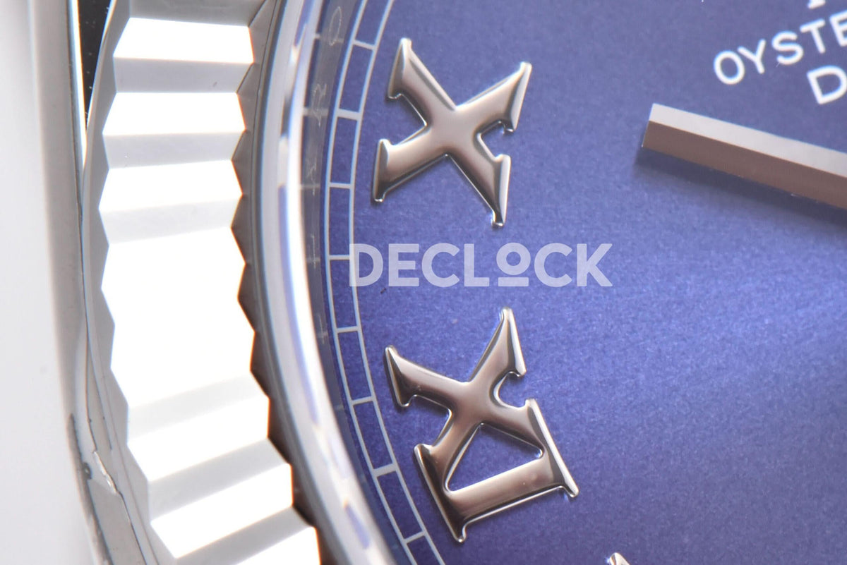 Replica Rolex Datejust 41 126334 Azzurro Blue Dial Roman Markers on Oyster Bracelet |  Declock.