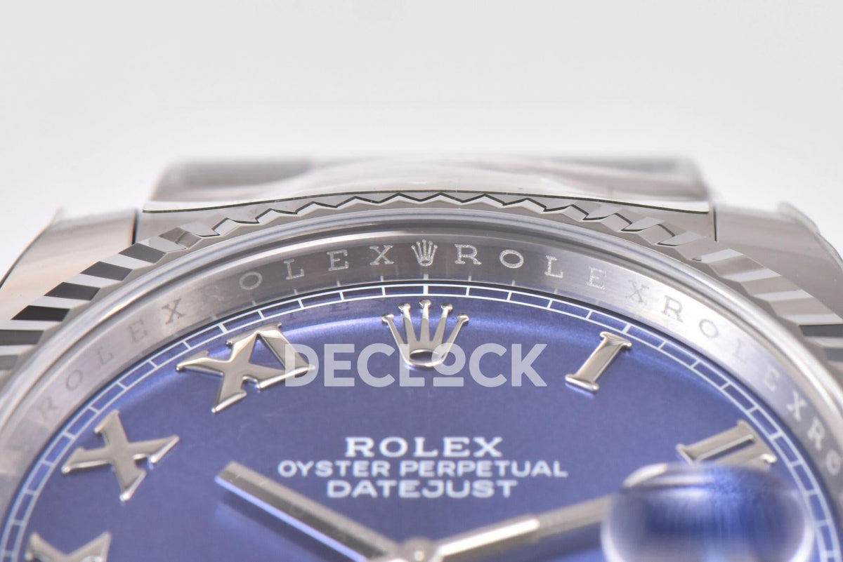 Replica Rolex Datejust 41 126334 Azzurro Blue Dial Roman Markers on Oyster Bracelet |  Declock.