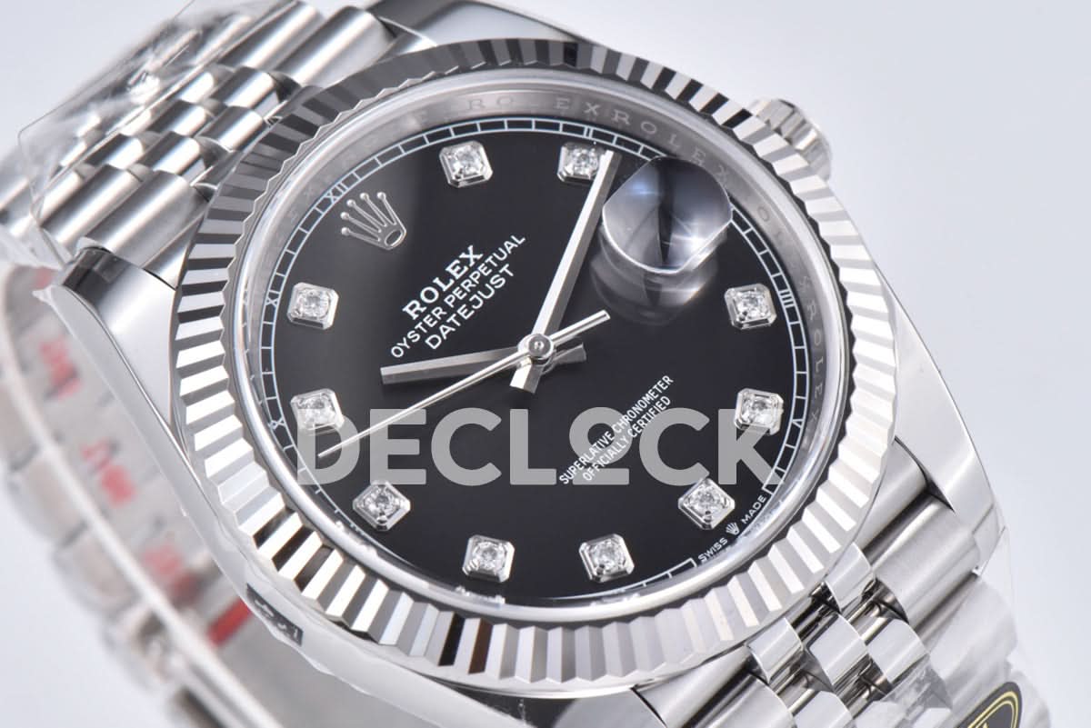 Datejust 41 126334 Bright Black Dial Diamond Markers on Jubilee Bracelet