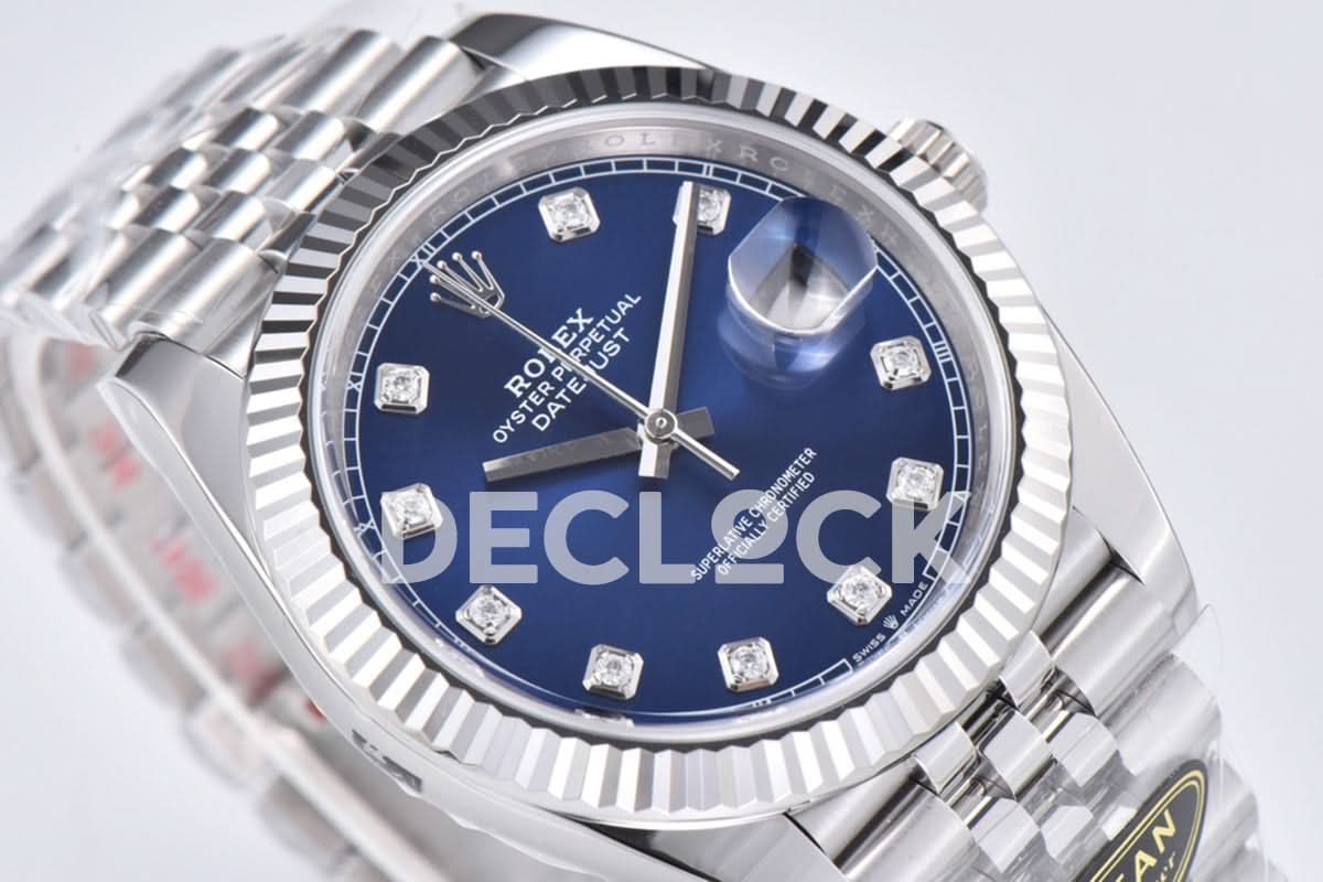 Datejust 41 126334 Bright Blue Dial Diamond Markers on Jubilee Bracelet